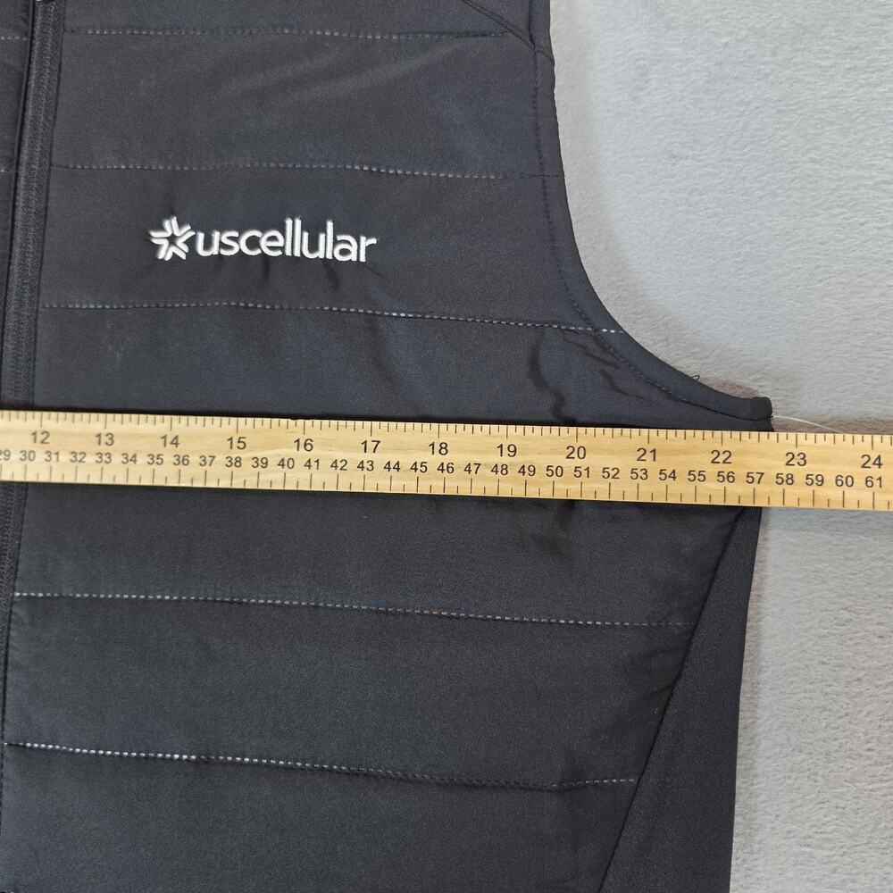 Women's XL Black Full Zip Puffer Vest UScellular Logo Softshell Lightweight Jack - Picture 2 of 7